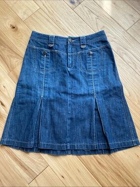Classic Blue Denim A-Line Skirt